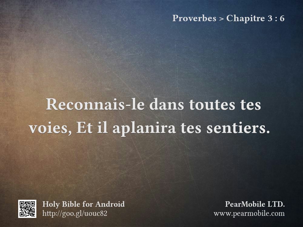 Proverbes, Chapitre 3:6